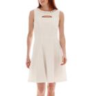 Studio 1 Sleeveless Necklace-trim Fit-and-flare Dress
