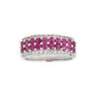 Limited Quantities Genuine White Sapphire And Lead Glass-filled Ruby Ring