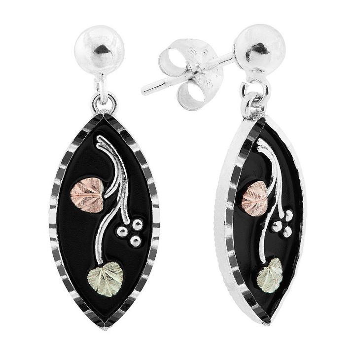 Black Hills Gold Flower Drop Earrings