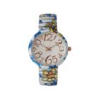 Olivia Pratt Womens Blue Yellow Floral Expansion Band Watch 25975blue Yellow