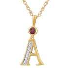 A Womens Genuine Red Garnet 14k Gold Over Silver Pendant Necklace