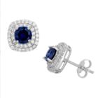 Simulated Blue Sapphire Sterling Silver Earrings