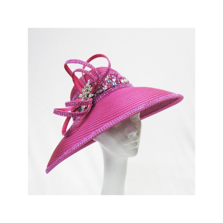 Whittall & Shon Derby Hat Teardrop Brim With Beaded Band