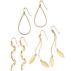 Decree 3-pair Gold-tone Drop Earrings