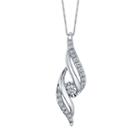 Sirena Womens 1/4 Ct. T.w. Genuine White Diamond 14k Gold Pendant Necklace