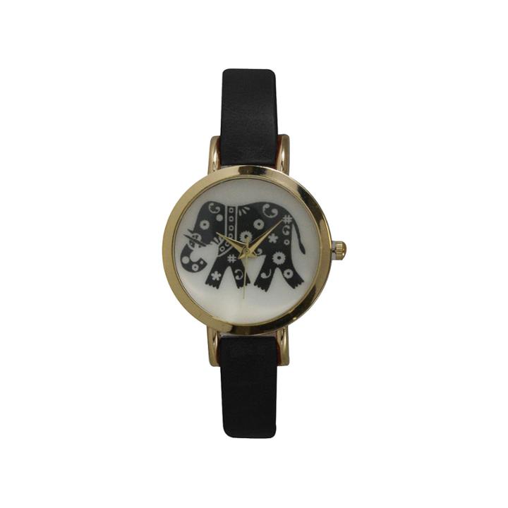 Olivia Pratt Womens Black Strap Watch-20378blackelephant