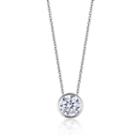 Womens 1 Ct. T.w. Genuine White Diamond 14k Gold Round Pendant Necklace