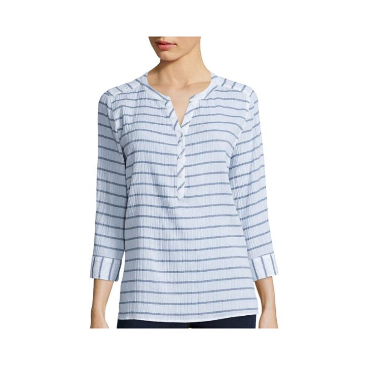 St. John's Bay 3/4-sleeve Gauze Popover Shirt