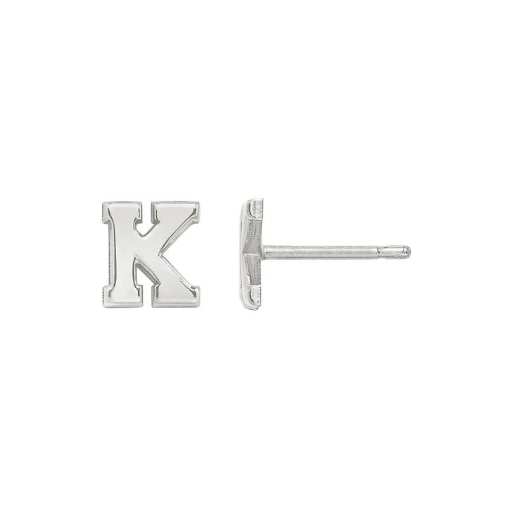 Personalized Polished Initial Stud Earring