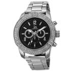 Joshua & Sons Mens Silver Tone Strap Watch-j-81ssb