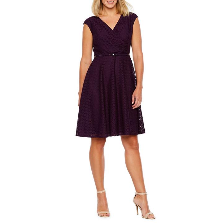 Black Label By Evan-picone Sleeveless Eyelet Lace Fit & Flare Dress