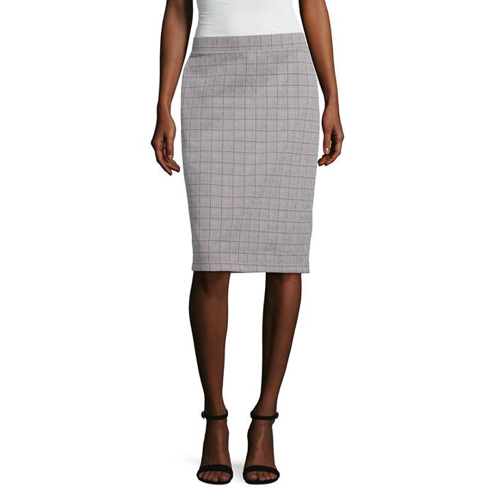 Liz Claiborne Studio Velour Penicl Skirt - Tall