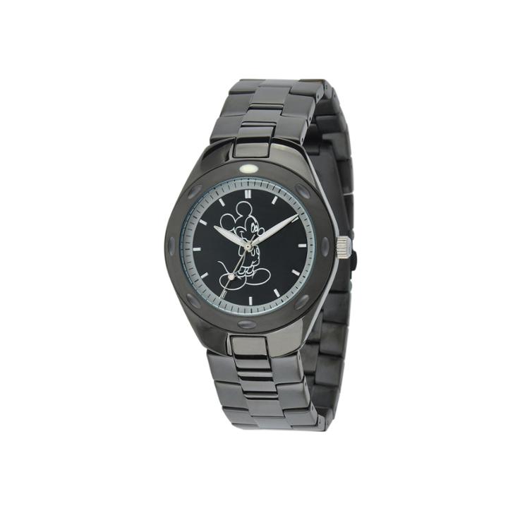 Disney Mickey Mouse Mens Black Stainless Steel Watch