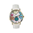 Olivia Pratt Womens Multicolor Heart, Birds And Flowers Dial White Leather Watch 26362white