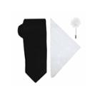 J. Ferrar Solid Tie, Pocket Square And Lapel Pin Set