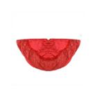 60 Red Velvet Damask Sequin Embroidered Poinsettia Trimmed Scalloped Edge Christmas Tree Skirt