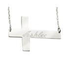 Personalized Sterling Silver Cross Monogram Necklace