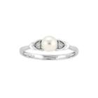 Cultured Freshwater Pearl And Diamond-accent 14k White Gold Ring