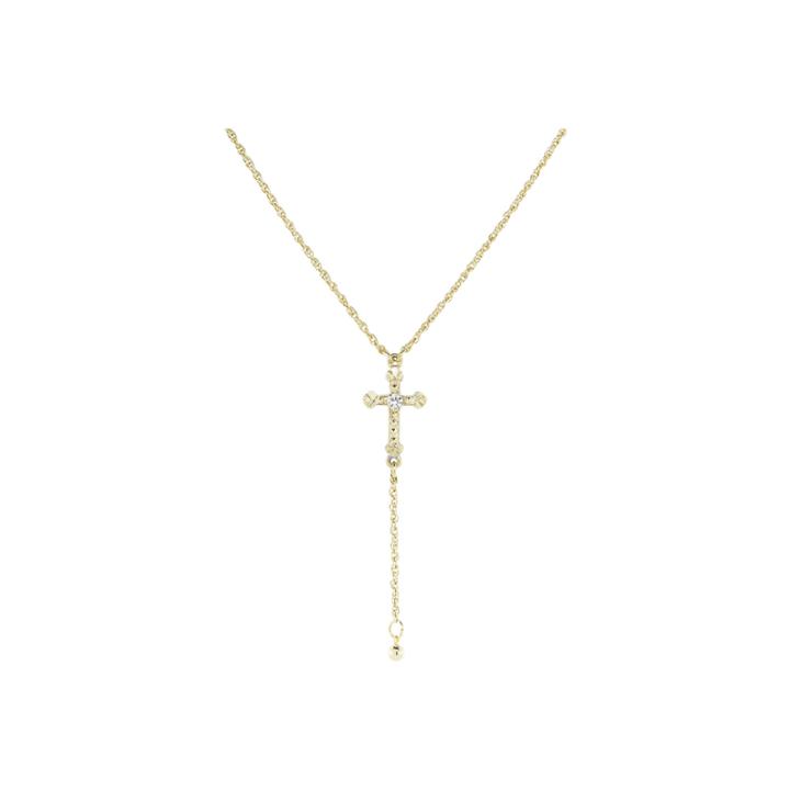 1928 Religious Jewelry Womens Clear 14k Y Necklace