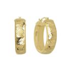 Infinite Gold&trade; 14k Yellow Gold Chevron-textured Hoop Earrings