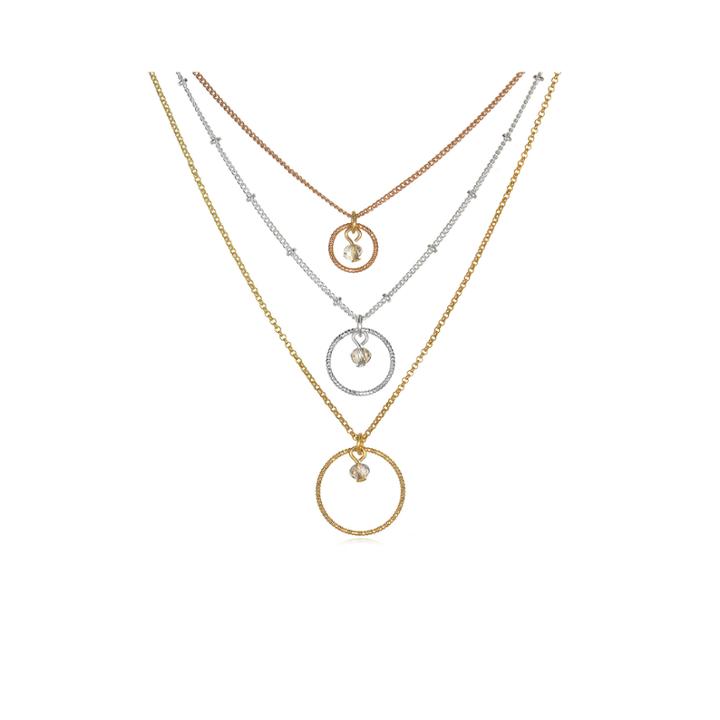 Mixit&trade; Tri-color 3-row Necklace
