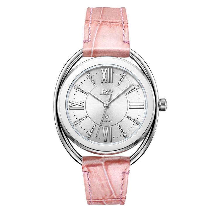 Jbw 1 Diamond At .01ctw Womens Pink Strap Watch-j6357c