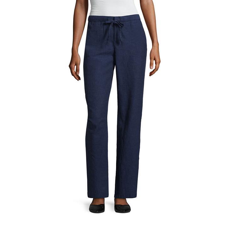 Liz Claiborne Wide Leg Linen Pant- Talls