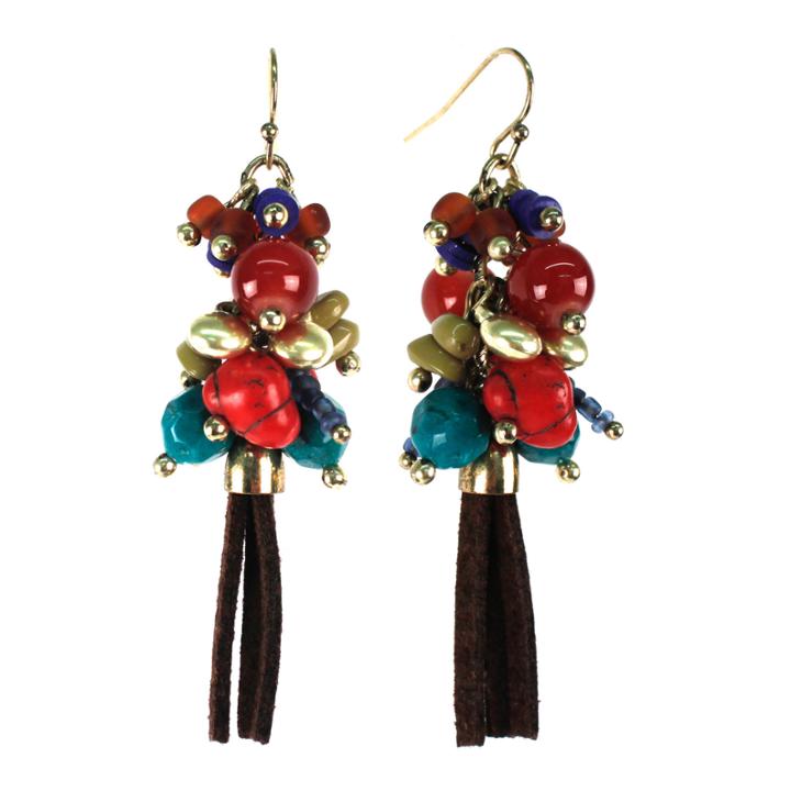 Aris By Treska Tassle Cluster Earrings