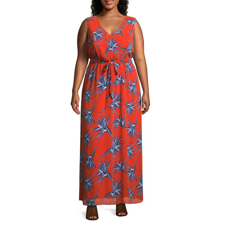Secret Charm Sleeveless Floral Maxi Dress-plus