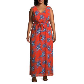 Secret Charm Sleeveless Floral Maxi Dress-plus
