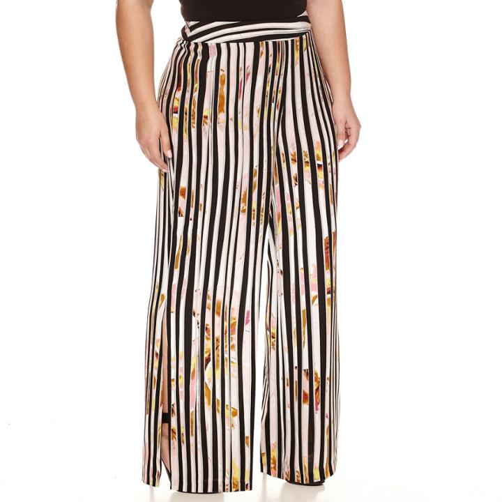 Bisou Bisou Floral Palazzo Pants Plus