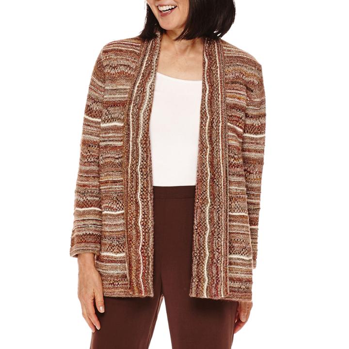 Alfred Dunner Santa Fe Long-sleeve Marled Cardigan