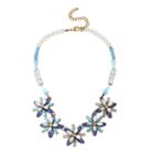 Bleu&trade; Blue Stone Flower Statement Necklace