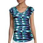 Liz Claiborne Short-sleeve Ruched Stripe Tee
