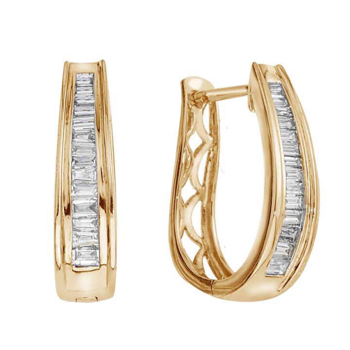 1/2 Ct. T.w Certified Diamonds 14k Yellow Gold Hoop Earrings