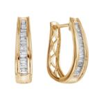 1/2 Ct. T.w Certified Diamonds 14k Yellow Gold Hoop Earrings