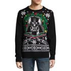 Novelty Season Crew Neck Long Sleeve Star Wars Cotton Blend Pullover Sweater Led Lights