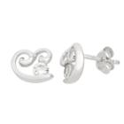 Diamonart 5/8 Ct. T.w. Round White Cubic Zirconia Sterling Silver Stud Earrings