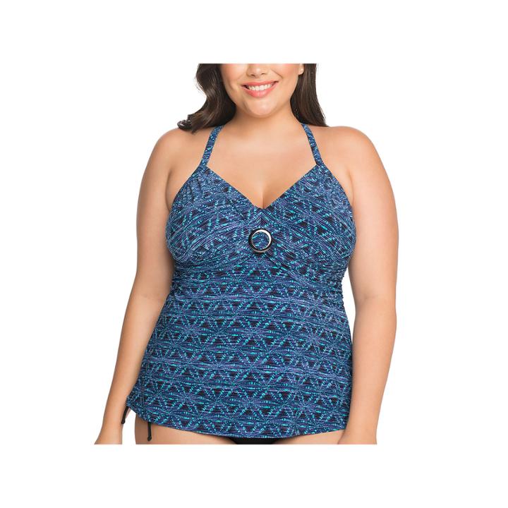 St. John's Bay Geometric Tankini Swimsuit Top-plus