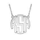 Personalized Sterling Silver 25mm Block Monogram Necklace
