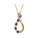 Lead Glass-filled Ruby And Diamond-accent Loop Pendant Necklace