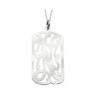 Personalized Sterling Silver Initial Swirl Id Tag