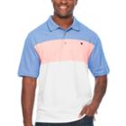 Izod Advantage Performance Colorblock Short Sleeve Stripe Knit Polo Shirt - Big And Tall