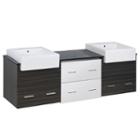 73.5-in. W Wall Mount White-dawn Grey Vanity Set For 1 Hole Drilling Black Galaxy Top