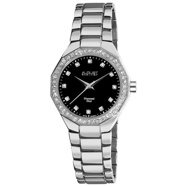 August Steiner Womens Silver Tone Strap Watch-as-8044ss
