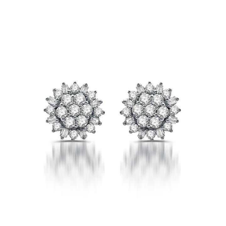 Diamond Blossom 1/2 Ct. T.w. Genuine White Diamond 9mm Stud Earrings