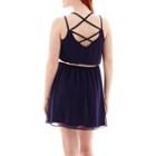 By & By Sleeveless Solid Chiffon Double-strap Dress