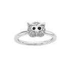Personally Stackable Genuine Onyx Sterling Silver Stackable Owl Ring