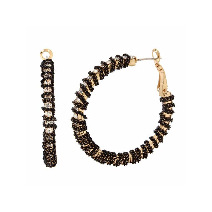 Bleu Nyc Chain Wrapped Hoop Earrings