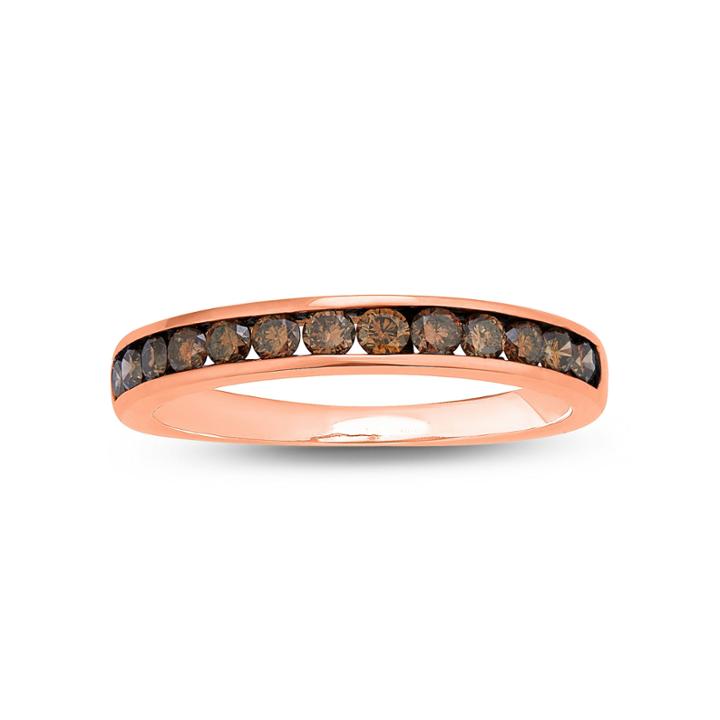 Womens 1/4 Ct. T.w. Genuine Champagne Diamond 10k Gold Anniversary Band
